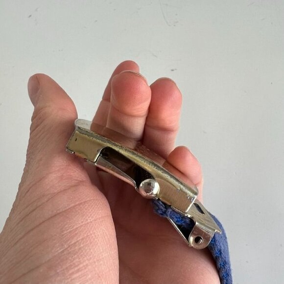 Vintage 1996 Summer Olympics GA Blue Fabric Canvas Gold Buckle Belt - Picture 7 of 10